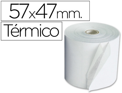 ROLLO SUMADORA TERMICO Q-CONNECT 57 MM ANCHO X 47MM DIAMETRO PARA MAQUINAS TARJETADE CREDITOS SIN BISFENOL A