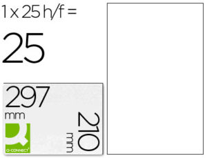 ETIQUETA ADHESIVA Q-CONNECT KF00228 -TAMAÑO DIN A4 -PARA INK-JET -TRANSPARENTE -CAJA CON 25 HOJAS DIN-A4