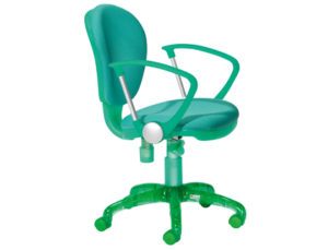 SILLA ROCADA CON BRAZOS COLOR VERDE DIAMETRO BASE 610 MM RESPALDO 490 MM X 450MM