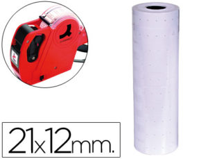 ETIQUETAS Q-CONNECT BLANCA 21 X 12 MM LISA -ROLLO 1000 ETIQUETAS PARA ETIQUETADORA Q-CONNECT