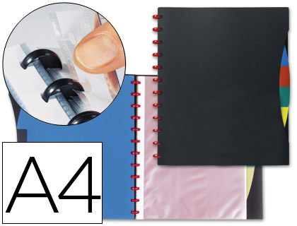 CARPETA LIDERPAPEL DIN A4 CON 20 FUNDAS Y 4 SEPARADORES FUNDAS INTERCAMBIABLES