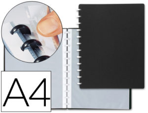 CARPETA LIDERPAPEL DIN A4 CON 20 FUNDAS INTERCAMBIABLES COLOR NEGRO