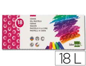 LAPICES CERA BLANDA LIDERPAPEL -CAJA DE 18 COLORES