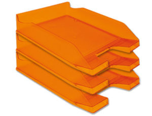 BANDEJA SOBREMESA PLASTICO Q-CONNECT NARANJA TRANSPARENTE