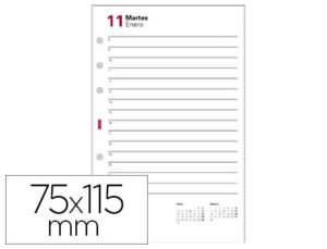 RECAMBIO AGENDA FINOCAM 601 ANUALIDAD 56X89 MM 2 DIAS PAGINA TEXTO EN CATALAN