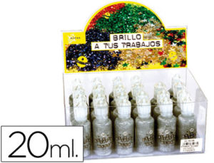 PURPURINA COLA COLOR PLATA -EXPOSITOR DE 24 BOTES