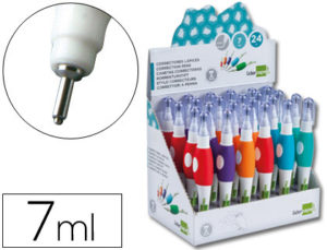 CORRECTOR LIDERPAPEL LAPIZ ROLLER -PUNTA METALICA DE 1.6 MM CAPACIDAD 7 ML -EXPOSITOR DE 24 UNIDADES