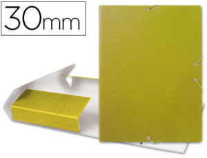CARPETA PROYECTOS LIDERPAPEL FOLIO LOMO 30MM CARTON GOFRADO AMARILLA