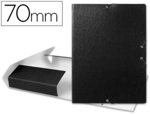 CARPETA PROYECTOS LIDERPAPEL FOLIO LOMO 70MM CARTON GOFRADO NEGRA
