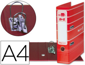 ARCHIVADOR DE PALANCA LIDERPAPEL A4 FILING SYSTEM FORRADO CON RADO LOMO 75MM ROJO COMPRESOR METALICO