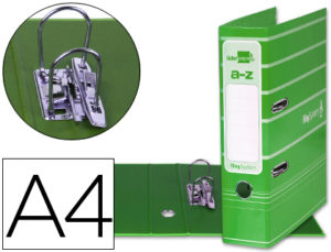 ARCHIVADOR DE PALANCA LIDERPAPEL A4 FILING SYSTEM FORRADO CON RADO LOMO 75MM VERDE COMPRESOR METALICO