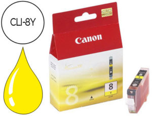 INK-JET CANON IP3300 4200 4300 5200 5200R 5300 6600D 6700D MP500 530 600 800 810 IX4000 IX5000 PRO9000-AMARILLO CLI-8
