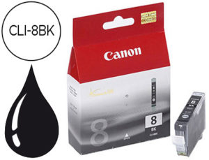 INK-JET CANON IP4200 4300 5200 5200R 5300 6600D 6700D MP500 530 600 800, PRO 9000 -NEGRA CLI-8BK