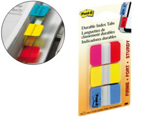 BANDERITAS SEPARADORAS RIGIDAS DISPENSADOR 3 COLORES POST-IT INDEX 686-RYB MEDIANOS22 BANDERITAS POR COLOR