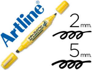 ROTULADOR ARTLINE MULTIPEN EMP-25 NEGRO DOBLE PUNTA PUNTA BISELADA 5 MM PUNTA REDONDA 2 MM