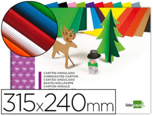 BLOC TRABAJOS MANUALES LIDERPAPEL CARTON ONDULADO 240X315MM 10 HOJAS COLORES SURTIDOS