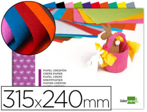 BLOC TRABAJOS MANUALES LIDERPAPEL CRESPON 240X315MM 10 HOJAS COLORES SURTIDOS