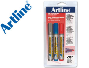 ROTULADOR ARTLINE PIZARRA EK-517 -PUNTA REDONDA 2 MM -BLISTER 1 NEGRO 1 ROJO 1 AZUL