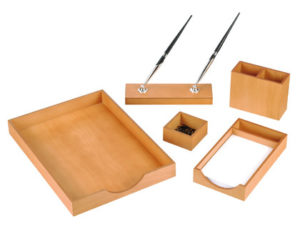 ESCRIBANIA DE SOBREMESA MADERA JUEGO DE 5 PIEZAS CHERRY