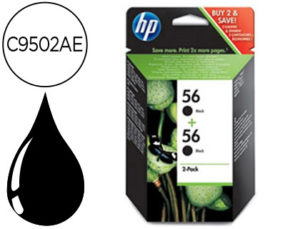 INK-JET HP DESKJET 450 5550 5152 5600 5800 5850 PS SERIE 7000 7260 7450 7660 7760 PSC 2000 1210 N.56 NEGRO -PACK2-
