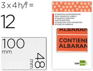 ETIQUETAS LIDERPAPEL CONTIENE ALBARAN SOBRE DE 4 H 100X48MM