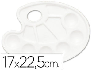PALETA PLASTICA LIDERCOLOR OVALADA 10 HUECOS DIESTROS TAMAÑO 17X22,5CM