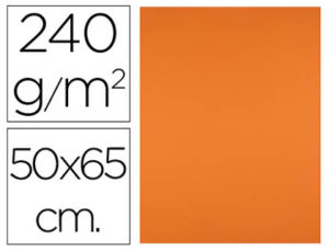 CARTULINA LIDERPAPEL 50X65 CM 240G/M2 NARANJA