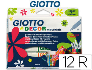 ROTULADOR GIOTTO DECOR MATERIALS -CAJA DE 12 COLORES SURTIDOS