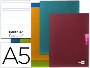 LIBRETA LIDERPAPEL SCRIPTUS A5 PLUS 48 HOJAS 90G/M2 PAUTA 4ª3.5 MM. CON MARGEN