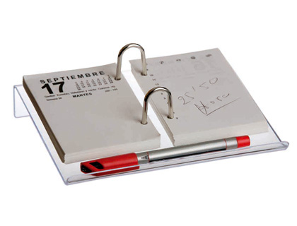 PORTACALENDARIO TRANSPARENTE Q-CONNECT PARA BLOC BUFETE 195X150X35 MM