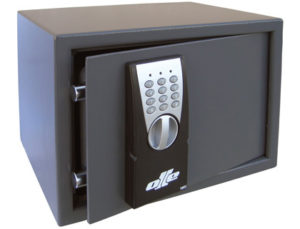 CAJA FUERTE OLLE SOBREPONE 100E COMBINACION ELECTRONICA CON LLAVE DE EMERGENCIA 250X350X265 MM