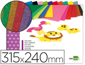 BLOC TRABAJOS MANUALES LIDERPAPEL FIELTRO 240X315MM 10 HOJAS COLORES SURTIDOS