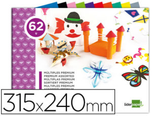 BLOC TRABAJOS MANUALES LIDERPAPEL MULTIPLE PREMIUM 240X315MM 102 HOJAS COLORES SURTIDOS