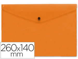 CARPETA LIDERPAPEL DOSSIER BROCHE POLIPROPILENO TAMAÑO SOBRE AMERICANO 260X140MM NARANJA