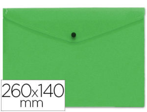 CARPETA LIDERPAPEL DOSSIER BROCHE POLIPROPILENO TAMAÑO SOBRE AMERICANO 260X140MM VERDE