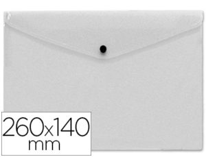 CARPETA LIDERPAPEL DOSSIER BROCHE POLIPROPILENO TAMAÑO SOBRE AMERICANO 260X140MM TRANSPARENTE