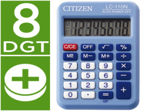 CALCULADORA CITIZEN BOLSILLO LC-110 8 DIGITOS CELESTE