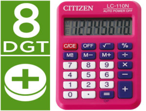 CALCULADORA CITIZEN BOLSILLO LC-110 8 DIGITOS ROSA