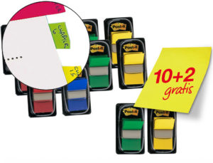 BANDERITAS SEPARADORAS COLORES SURTIDOS PACK PROMOCIONAL DE 10 BLISTERS + 2 DE OBSEQUIO