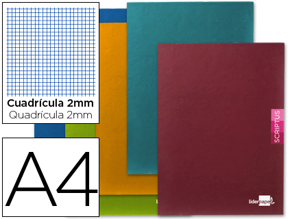LIBRETA LIDERPAPEL SCRIPTUS A4 48 HOJAS 90G/M2 MILIMETRADO SIN MARGEN