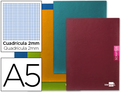 LIBRETA LIDERPAPEL SCRIPTUS A5+ 48 HOJAS 90G/M2 MILIMETRADO SIN MARGEN