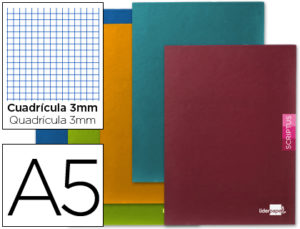 LIBRETA LIDERPAPEL SCRIPTUS A5 PLUS 48 HOJ. 90G/M2 CUADRO 3MMCON MARGEN