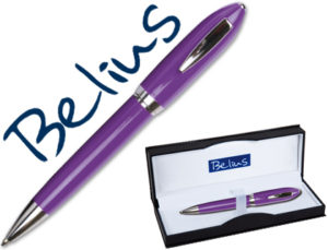 BOLIGRAFO BELIUS 2049 VIOLETA MALAGA EN ESTUCHE