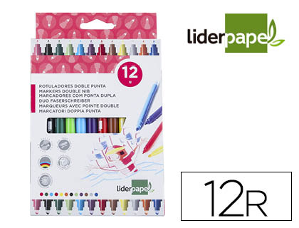 ROTULADOR LIDERPAPEL DUO CAJA 12 COLORES