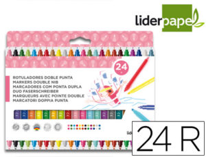 ROTULADOR LIDERPAPEL DUO CAJA 24 COLORES LIDERPAPEL