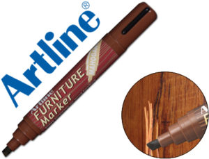 ROTULADOR ARTLINE MARCADOR PERMANENTE EK-95 FURNITURE MAHOGANY CAOBA PUNTA BISELADA 2,0-5,0 MM EN BLISTER BRICO