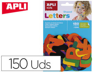 GOMETS ESCOLAR PRE-CORTADOS -LETRAS A-Z REMOVIBLE BOLSA DE 150 GOMETS