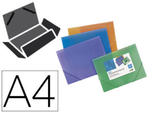 CARPETA LIDERPAPEL GOMAS SOLAPAS POLIPROPILENO DIN A4 COLORES SURTIDOS
