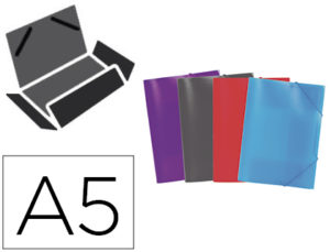 CARPETA LIDERPAPEL GOMAS SOLAPAS POLIPROPILENO DIN A5 COLORES SURTIDOS