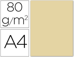 PAPEL COLOR LIDERPAPEL A4 80G/M2 CREMA PAQUETE DE 15